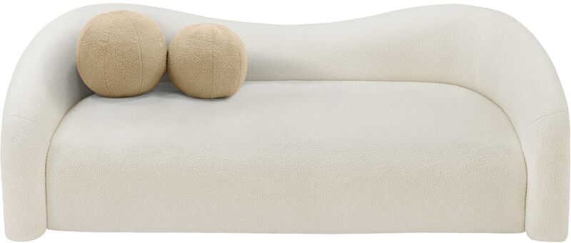 Meridian Furniture Kali Cream Faux Shearling Teddy Fabric Sofa image number 4