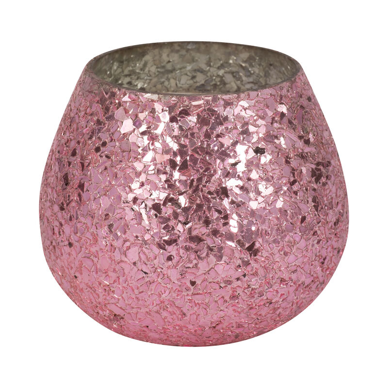 5" Pink Glass Scented Candle