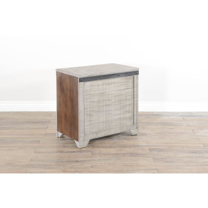 Sunny Designs Traditional Mahogany Wood Chair Side Table in Alpine Gray