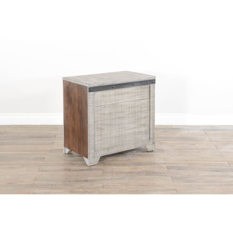 Sunny Designs Traditional Mahogany Wood Chair Side Table in Alpine Gray image number 1