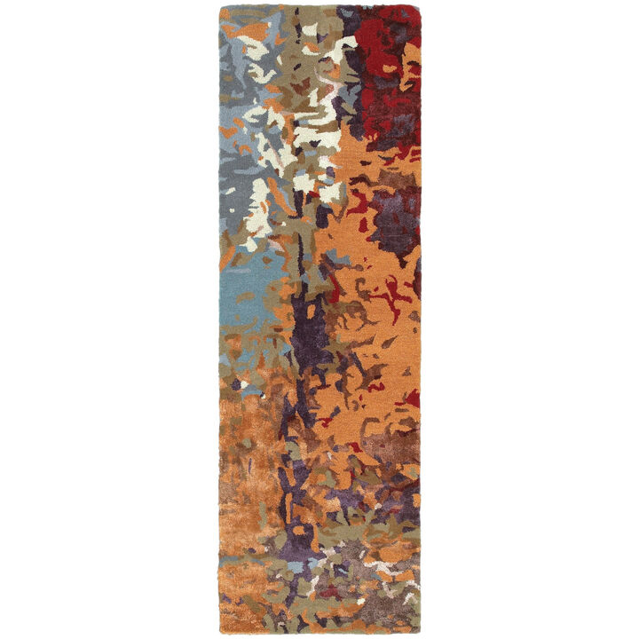 HomeRoots Abstract Hand Tufted Runner Rug