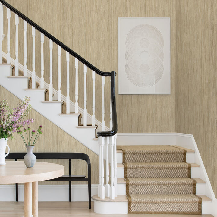 Justina Wheat Faux Grasscloth Wallpaper (Set of 2)