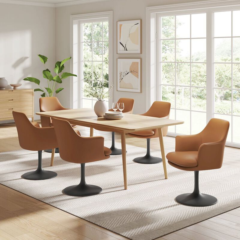 Lippa Swivel Dining Vegan Leather Armchair image number 8