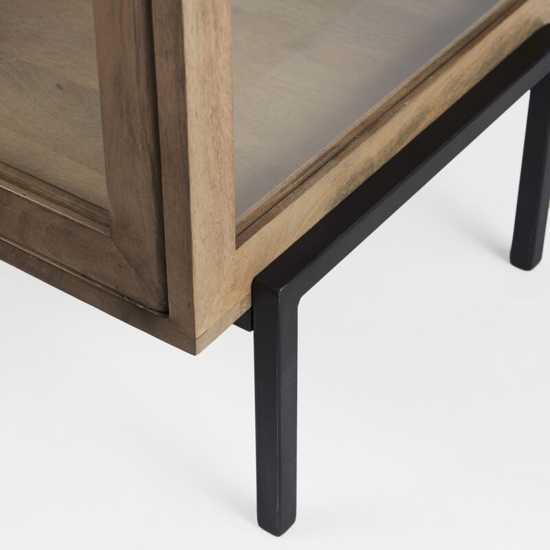 Handcrafted Solid Wood Square End Table with Sturdy Legs for Home Decor image number 2