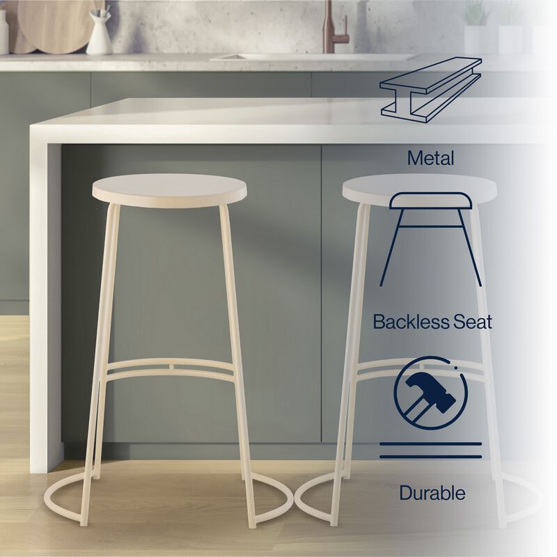 Hula Modern Designer Iron Curved Backless Bar Stool