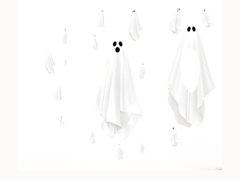 25.6" Ghost Window Clings &ndash; Double-Sided Halloween Decals for Glass, Mirror & Indoor Decor (3 Sheets) image number 0