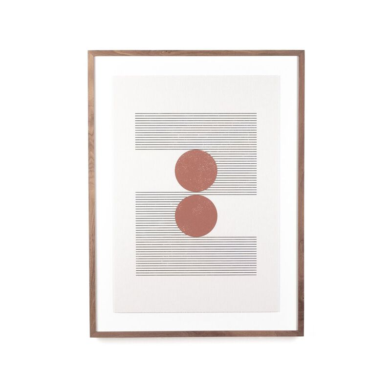 Woodblock The Hug Beige Framed Art image number 2