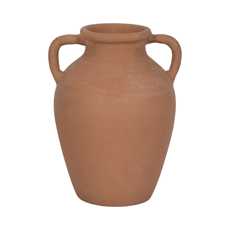 Terracotta, 13" Vase With Handles, Natural image number 0