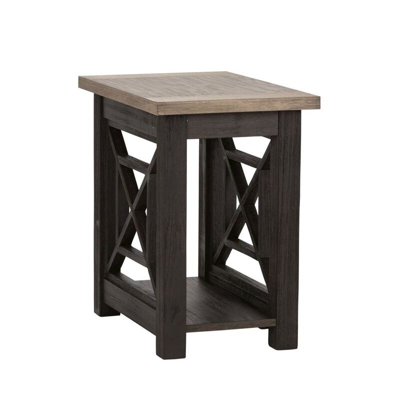 Black Side Table with Acacia Solid and Veneer, Small Sofa Table image number 0