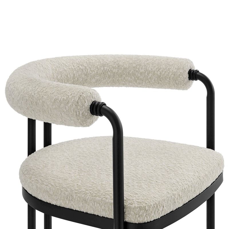 Turin Curved Back Boucle and Metal Dining Accent Chair image number 6