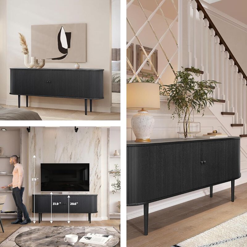 SLIDDO 71 Sideboard with sliding doors.