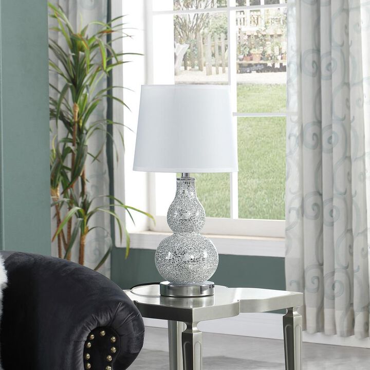 Hivvago 20" White Table Lamp With White Globe Shade
