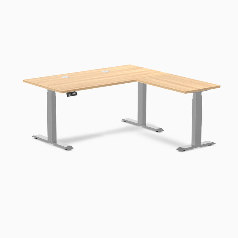 Desky Eco L-Shape Laminate Sit Stand Desk image number 0
