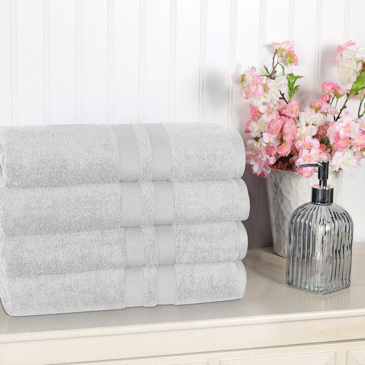 4-Piece Cotton Bath Towel Set with Ultra Soft and Absorbent Fabric
