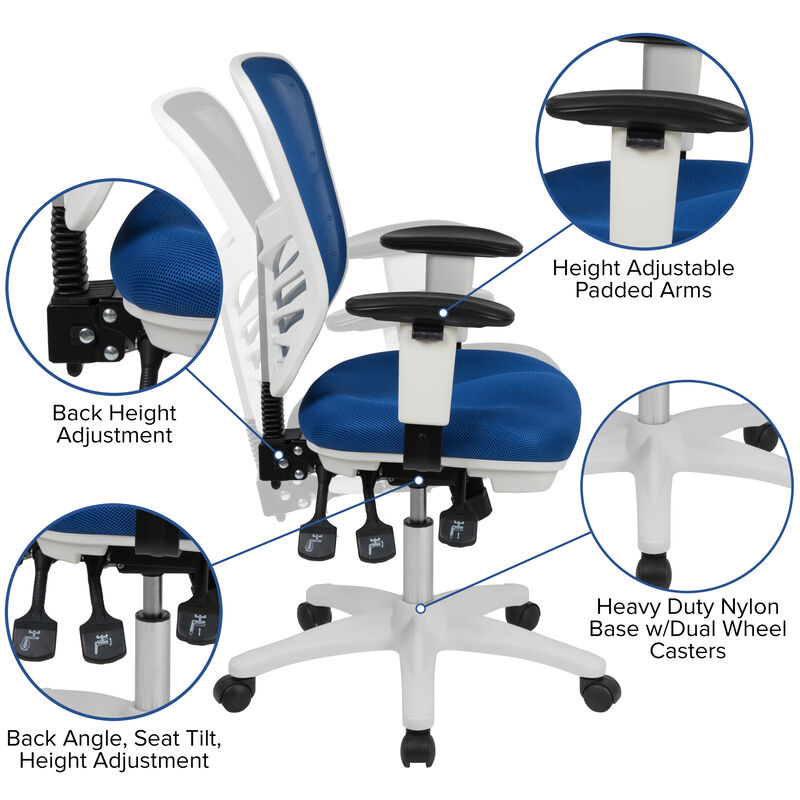 Nicholas Mid-Back Dark Gray Mesh Multifunction Executive Swivel Ergonomic Office Chair with Adjustable Arms image number 3