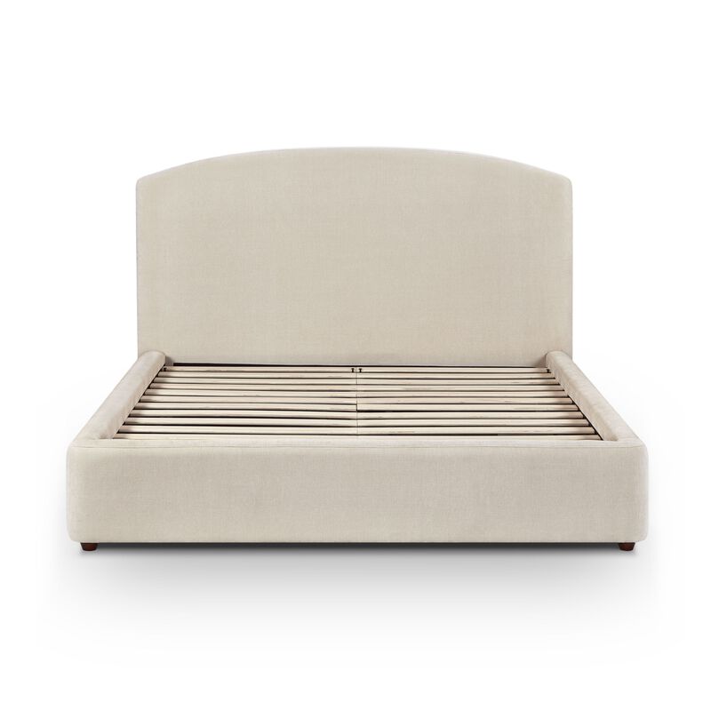 Leah Cream Performance Chenille Queen Bed image number 3