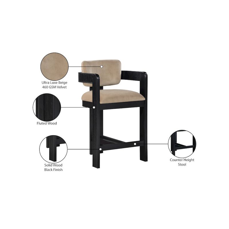 Meridian Furniture Sacha Velvet Stool