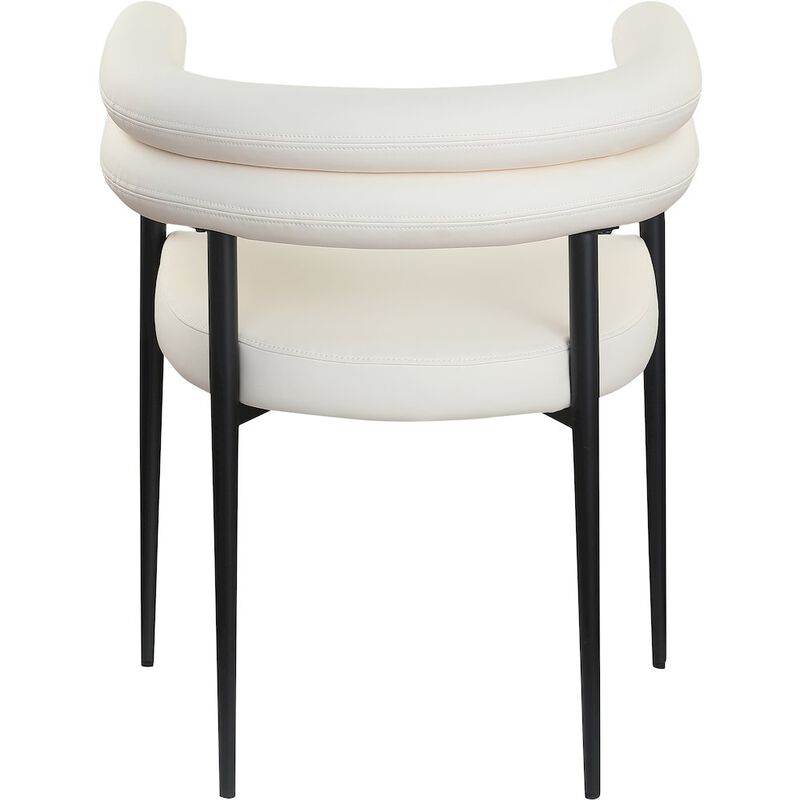 Meridian Furniture Lavina Cream Vegan Leather Dining Chair, Set of 2