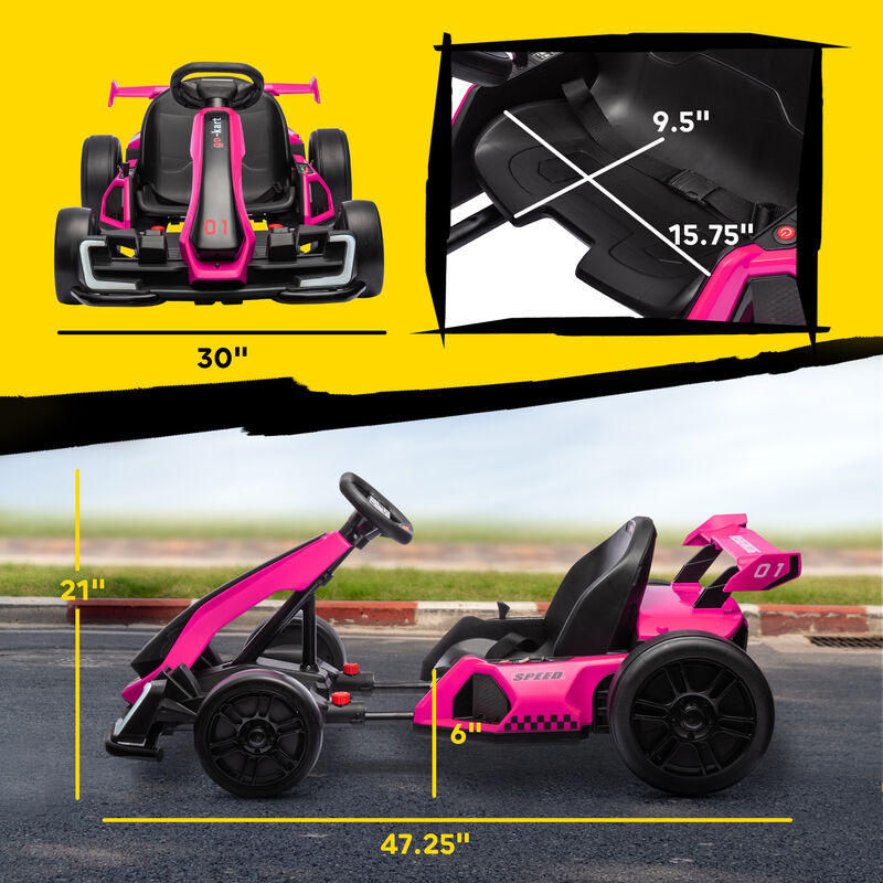 BreeBe 24V 7.5 MPH Electric Go Kart with Adjustable Seat, Slow Start image number 2