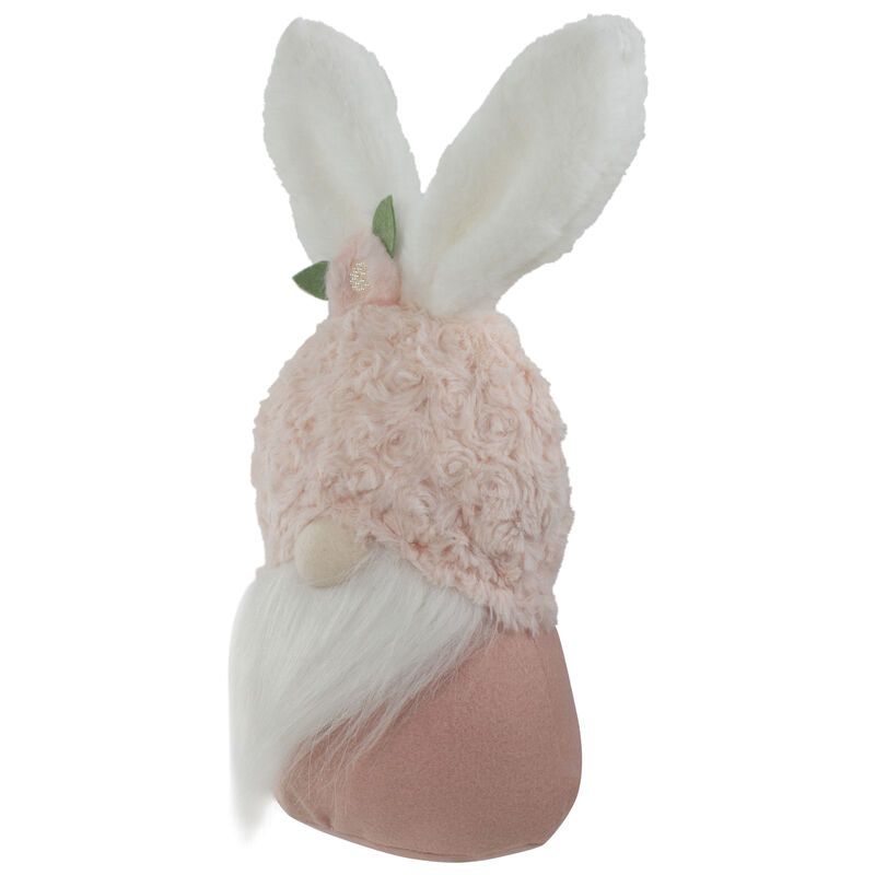 14" Pink and White Easter and Spring Gnome Head with Bunny Ears