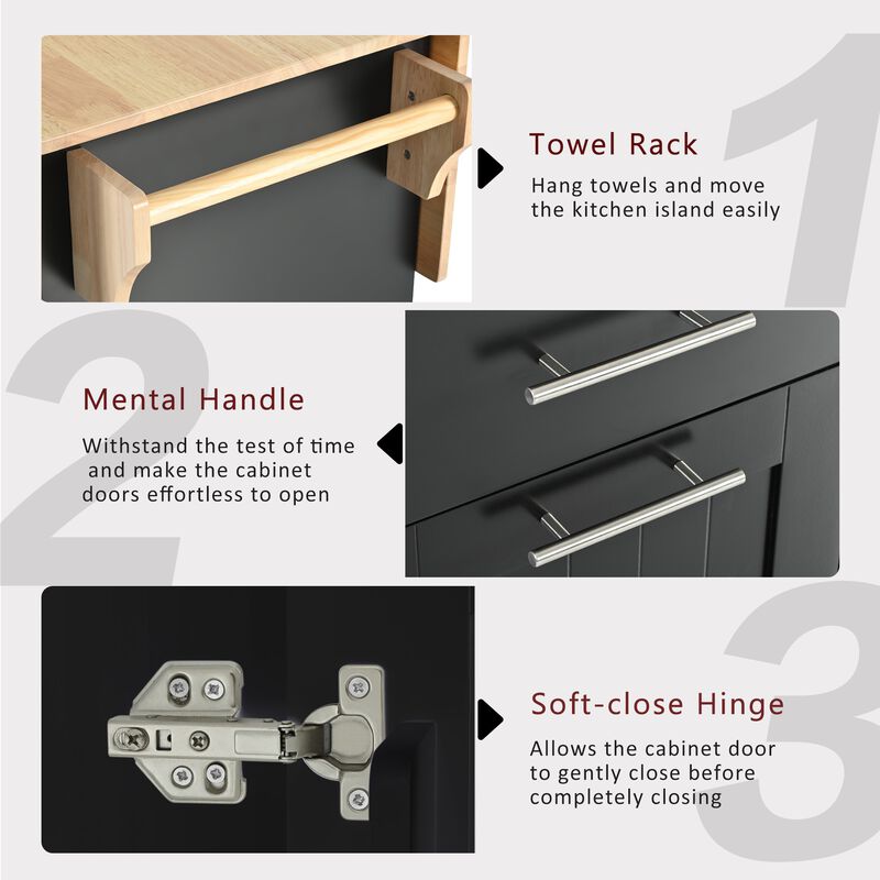 Merax Kitchen Storage Island Cart on Wheels