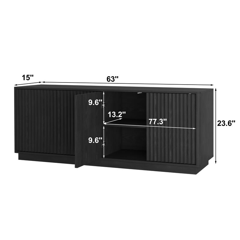Kiple  Modern Fluted Sideboard Buffet Cabinet image number 9