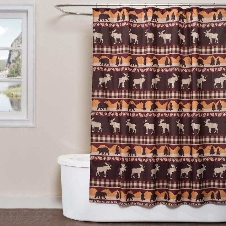 Saturday Knight Ltd Timberline High Quality And Durable Bath Shower Curtain - 70x72", Earthtones
