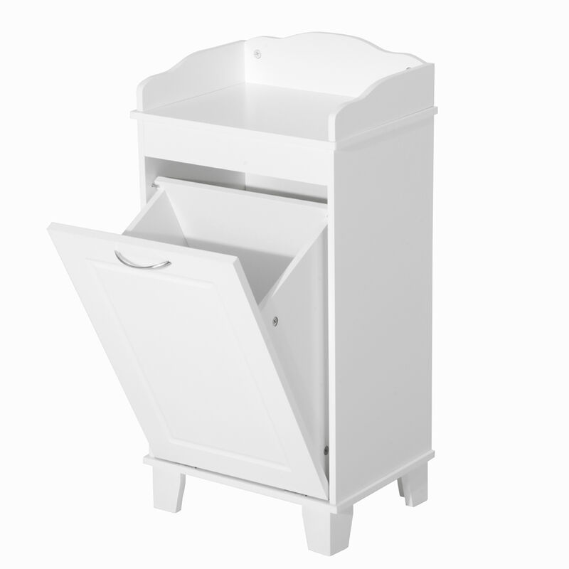 Wooden Bathroom Laundry Hamper Cabinet Tilt Out Basket Storage Home Furniture