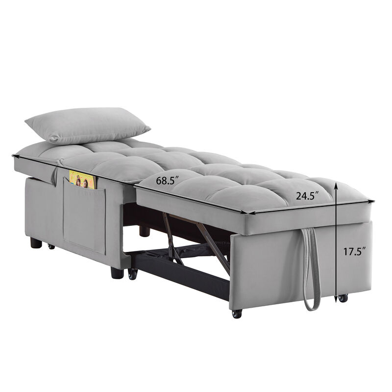 Merax Single Sofa Bed Futon with Storage Pockets