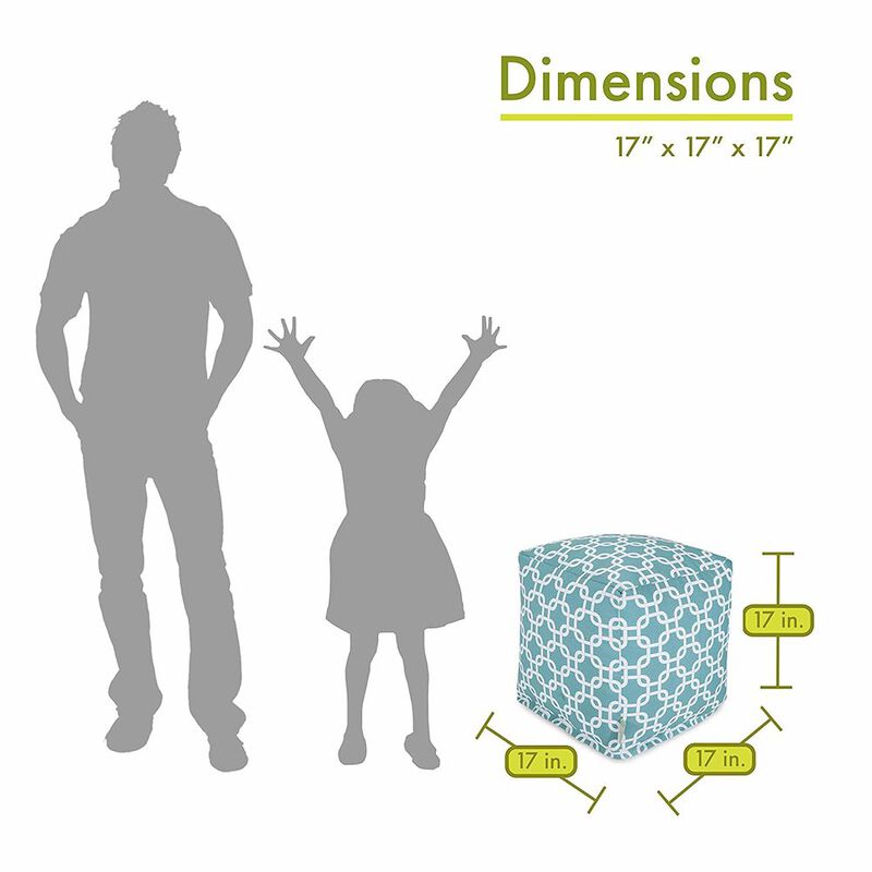 Majestic Home Goods Cube Pouf Links Teal