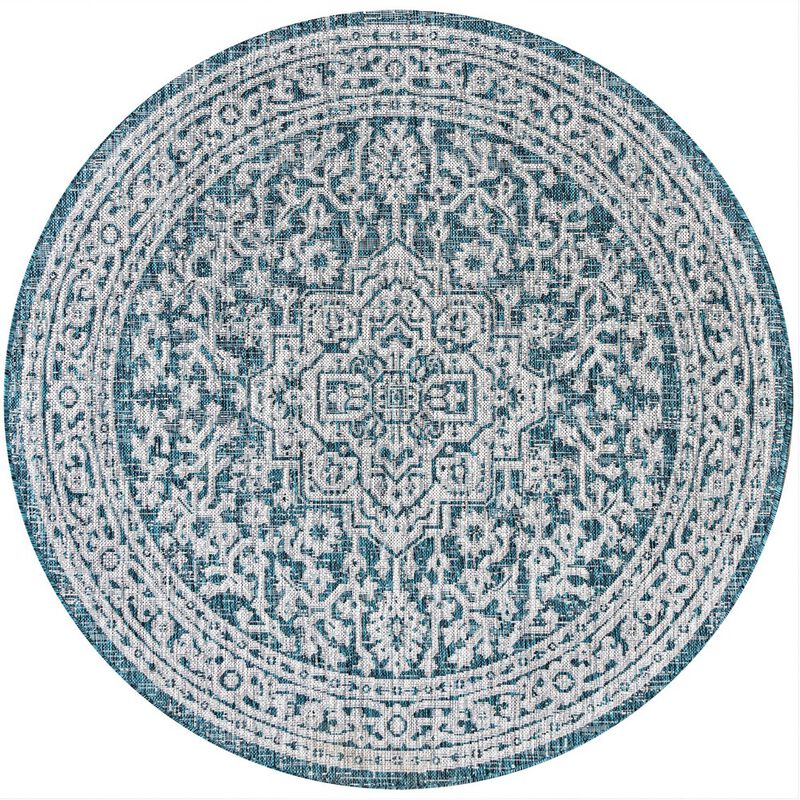 Sinjuri Medallion Textured Weave Area Rug