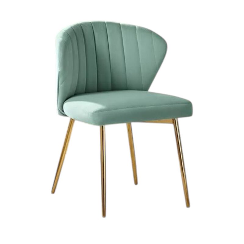 Hivvago Velvet Upholstered Wingback Accent Side Chair w/ Gold Metal Legs