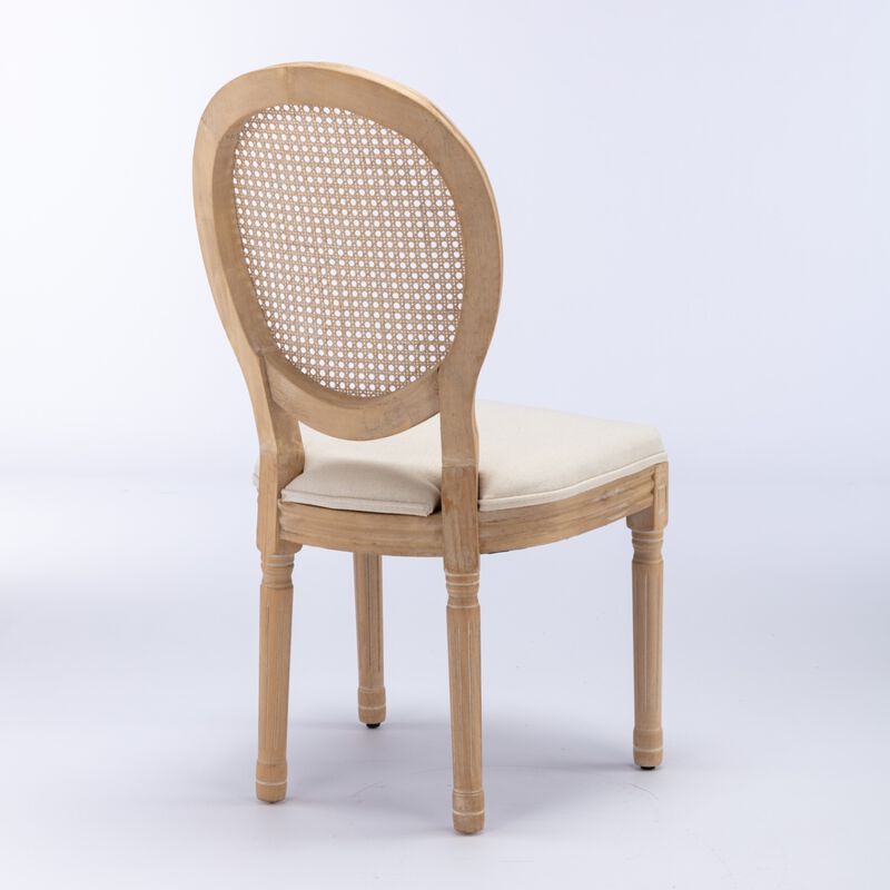 Streamdale Antique Rattan Back Dining Chairs, Set of 2 image number 4