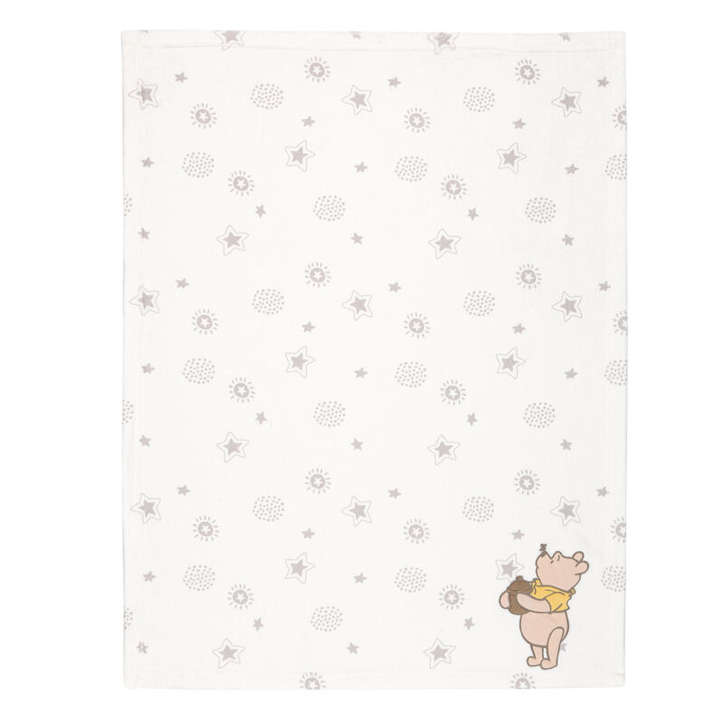 Lambs & Ivy Disney Baby WINNIE THE POOH Cream Fleece Appliqued Baby Blanket