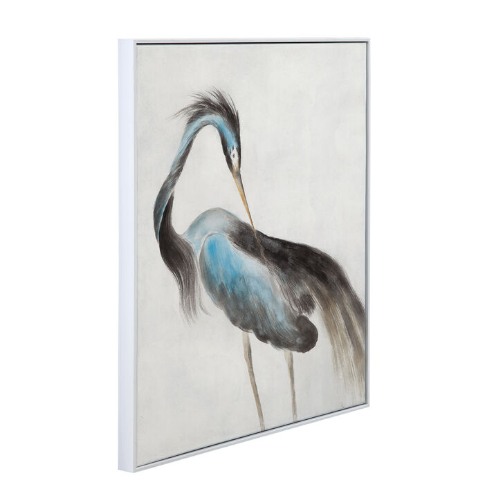 Louisiana Heron Framed Canvas