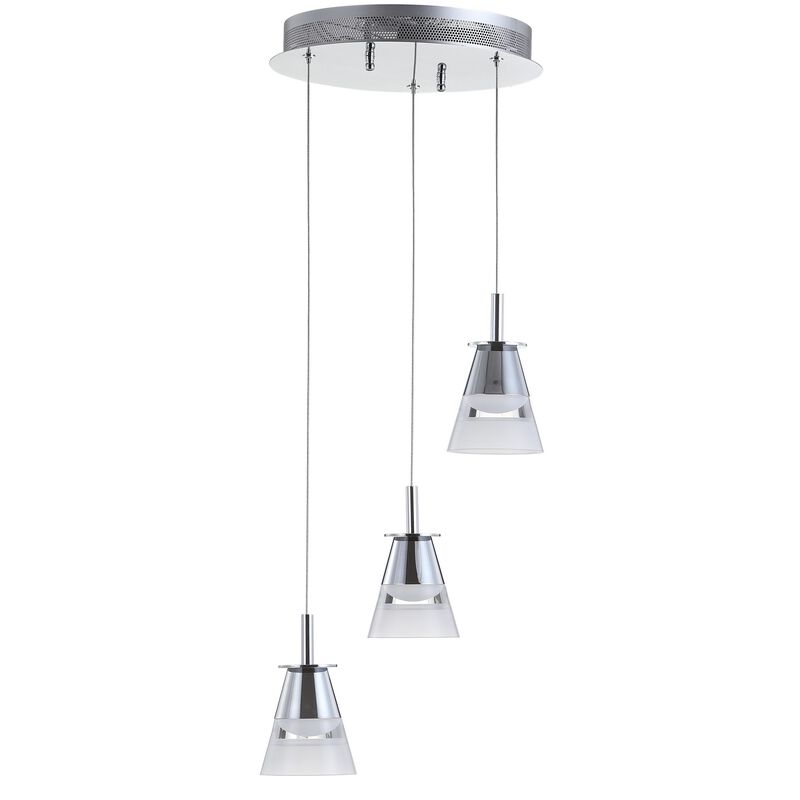 Alain 12.5" 3-Light Adjustable Cascading Metal Integrated Cluster LED Pendant