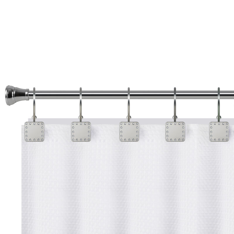 Metal Double Shower Curtain Hooks, Set of 12 image number 4