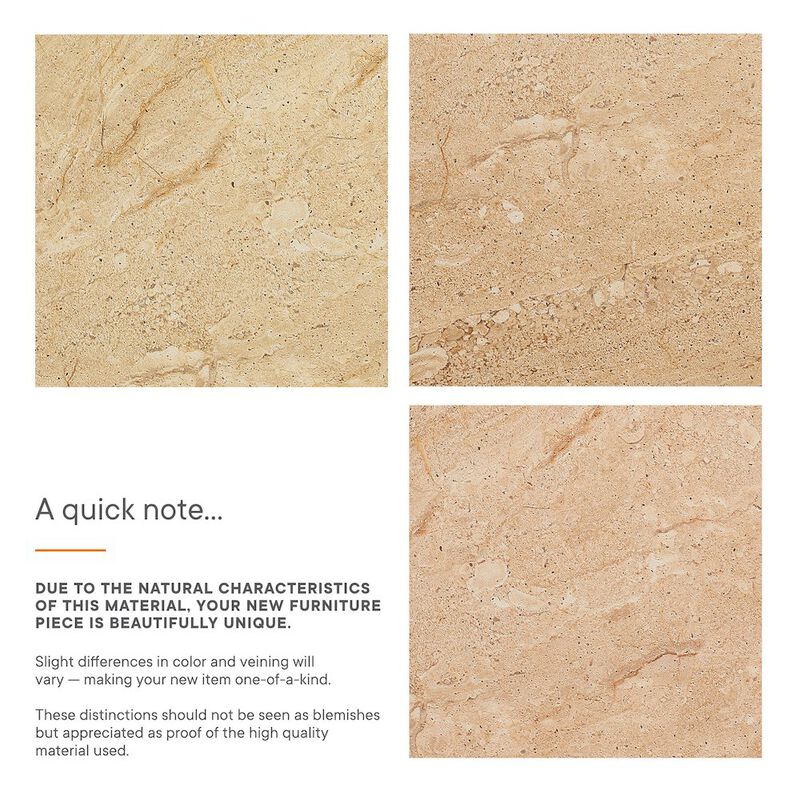 Elowen Indoor - Outdoor Patio Textured Faux Travertine Coffee Table image number 3