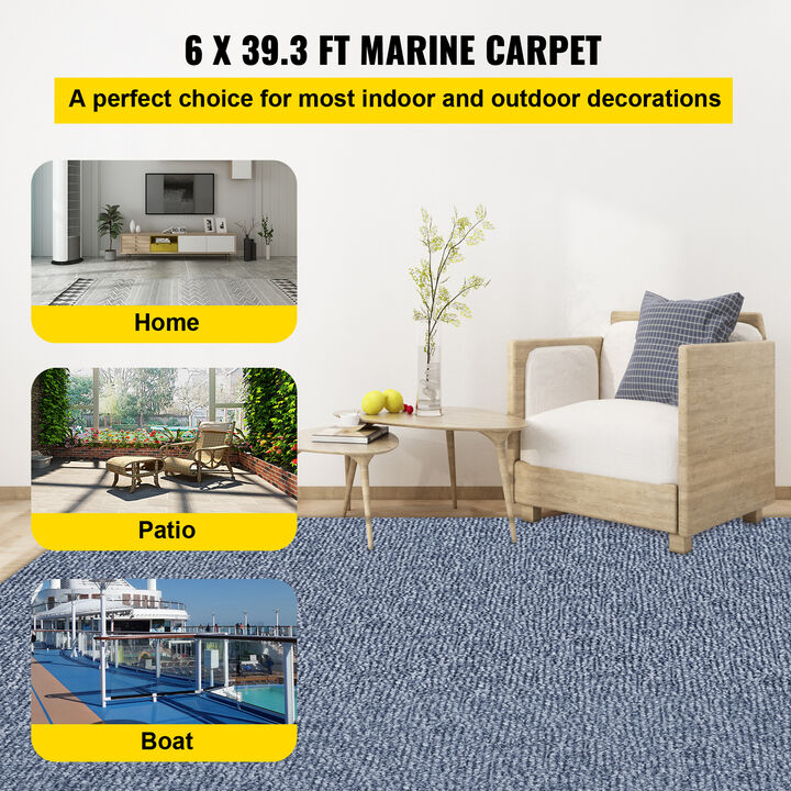 Indoor Outdoor Rug Outdoor Carpet Grey 6x39.3' Area Rugs Runner for Patio Deck