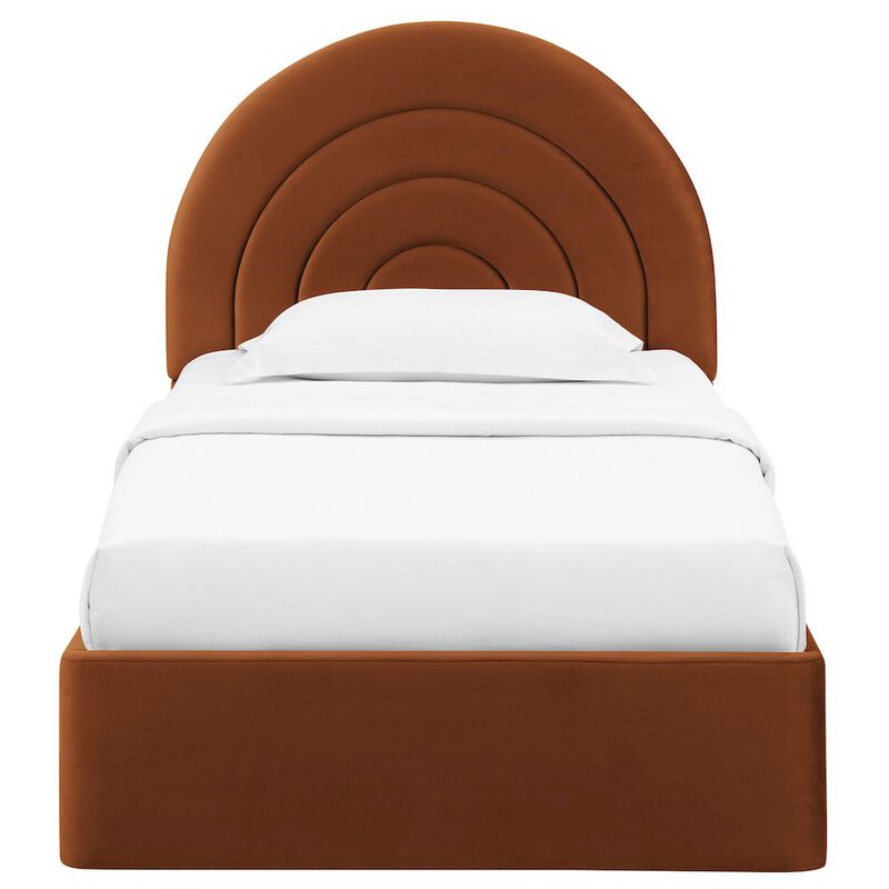 Solana Arched Performance Velvet Twin Platform Bed image number 5
