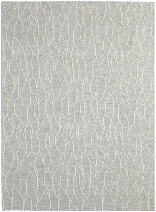 4 X 6 Taupe And Ivory Wool Abstract Tufted Handmade Stain Resistant Area Rug