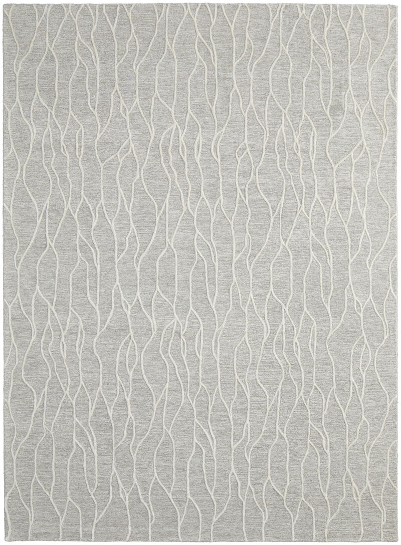 4 X 6 Taupe And Ivory Wool Abstract Tufted Handmade Stain Resistant Area Rug image number 0