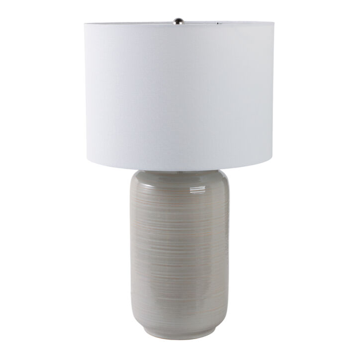 26" Ceramic Table Lamp, Beige
