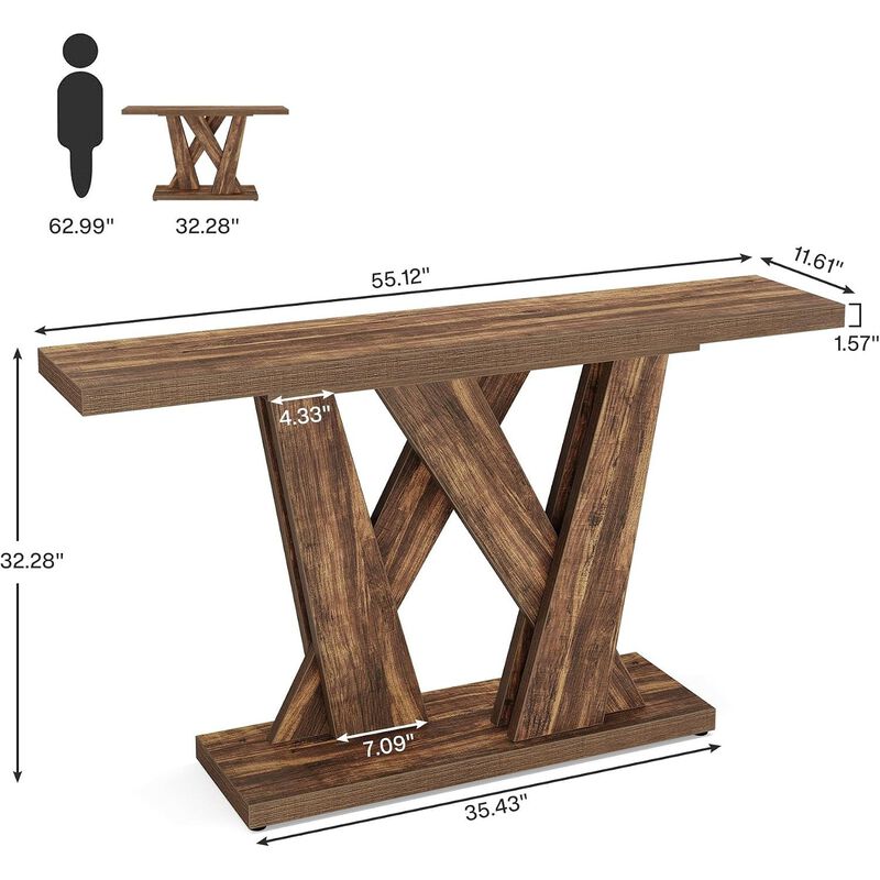 Tribesigns Farmhouse Wood Console Table image number 4