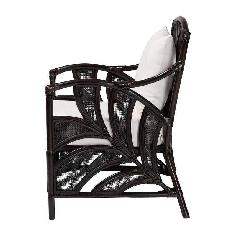 bali & pari Paden Natural Rattan Armchair - Handwoven Wicker Accent Chair with Banana Leaf Frame for Living Room or Sun Room image number 2