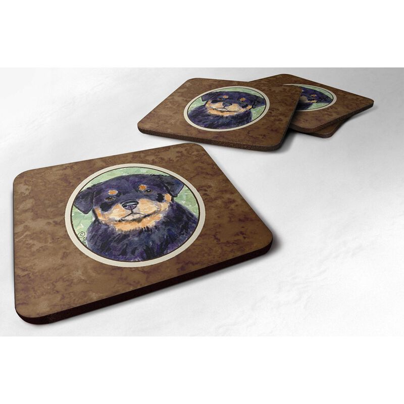 Caroline's Treasures SS8929FC Rottweiler Foam Coasters (Set of 4), 3.5 H x 3.5 W, Multicolor image number 0
