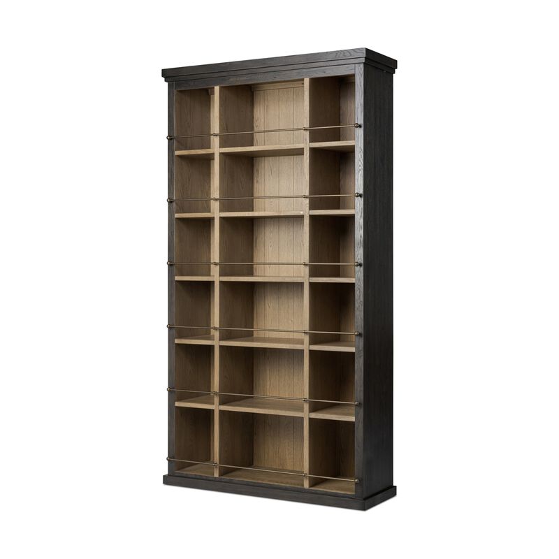 Alistair Smoked Black Bookcase