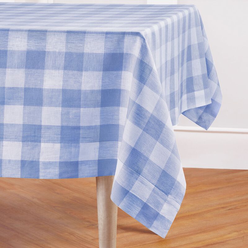 Solino Home Buffalo Check 100% Linen Tablecloth &ndash; Handcrafted, Machine Washable, Perfect for Holiday and Everyday Dining