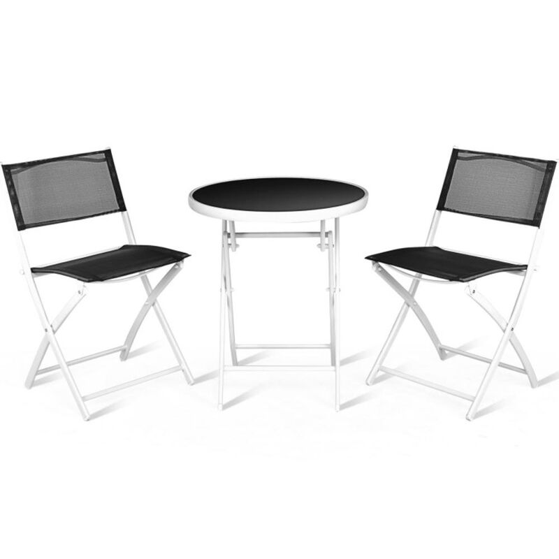 Hivvago 3 Pieces Patio Folding Bistro Set for Balcony or Outdoor Space