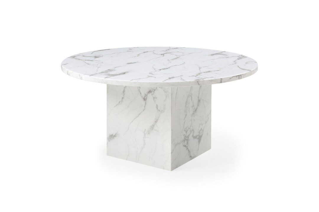 Round marble table with square marble base